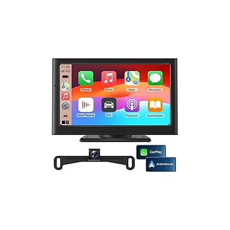 Apple CarPlay & Android Auto Portable Car Screen with Backup Camera 7" HD Car Audio Receivers with Voice Control,GPS Navigation,Bluetooth,Mirror Link,FM $39.99 at Woot + FS Prime