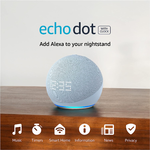 2022 Echo Dot 5th Gen Smart Speaker with Clock | Cloud Blue | Amazon $39.99