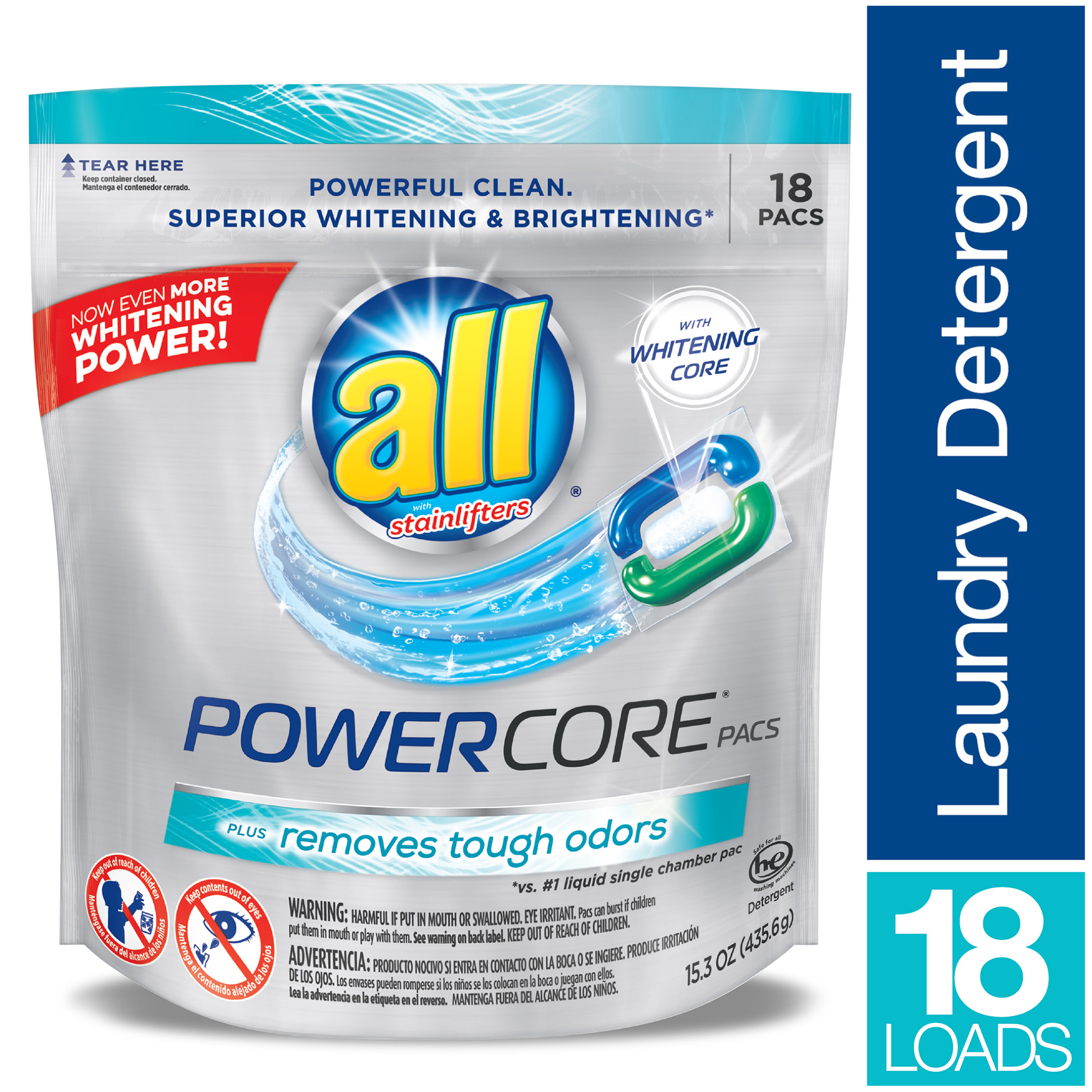 18-Ct All Powercore Pacs Laundry Detergent $2.99 + free shipping with prime $3.24
