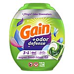 Gain Flings Laundry Detergent Pacs with Odor Defense, Super Fresh HE 3in1 Detergent Pacs with Febreze and Oxi, 112 count $21.88