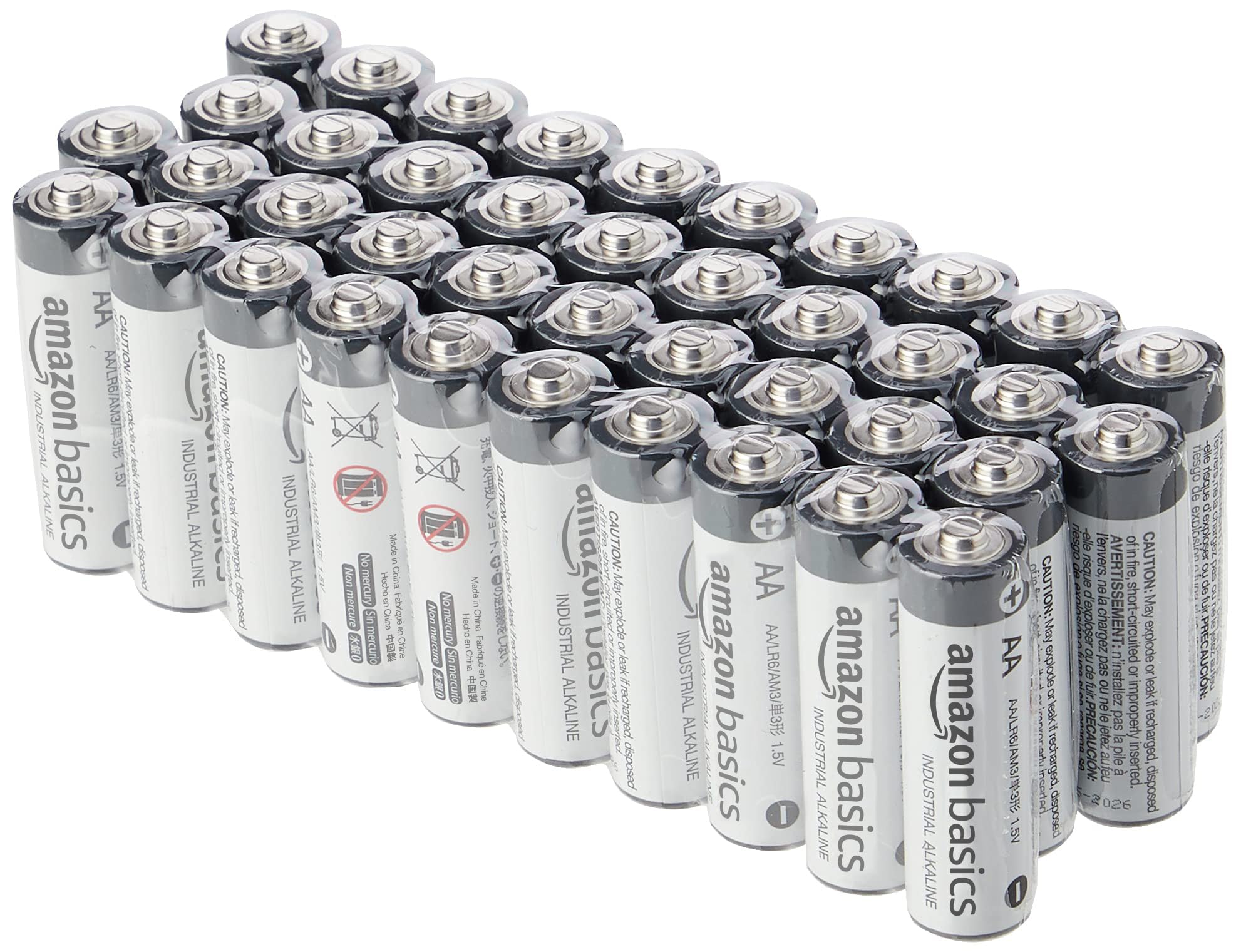 Amazon Basics AA Alkaline Batteries, Industrial Double A, 5-Year Shelf Life, 40-Pack $6.46