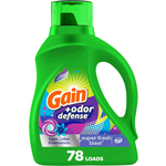 Gain + Odor Defense Liquid Laundry Detergent, Super Fresh Blast Scent, 113 Oz, 78 Loads, HE Compatible $8.95