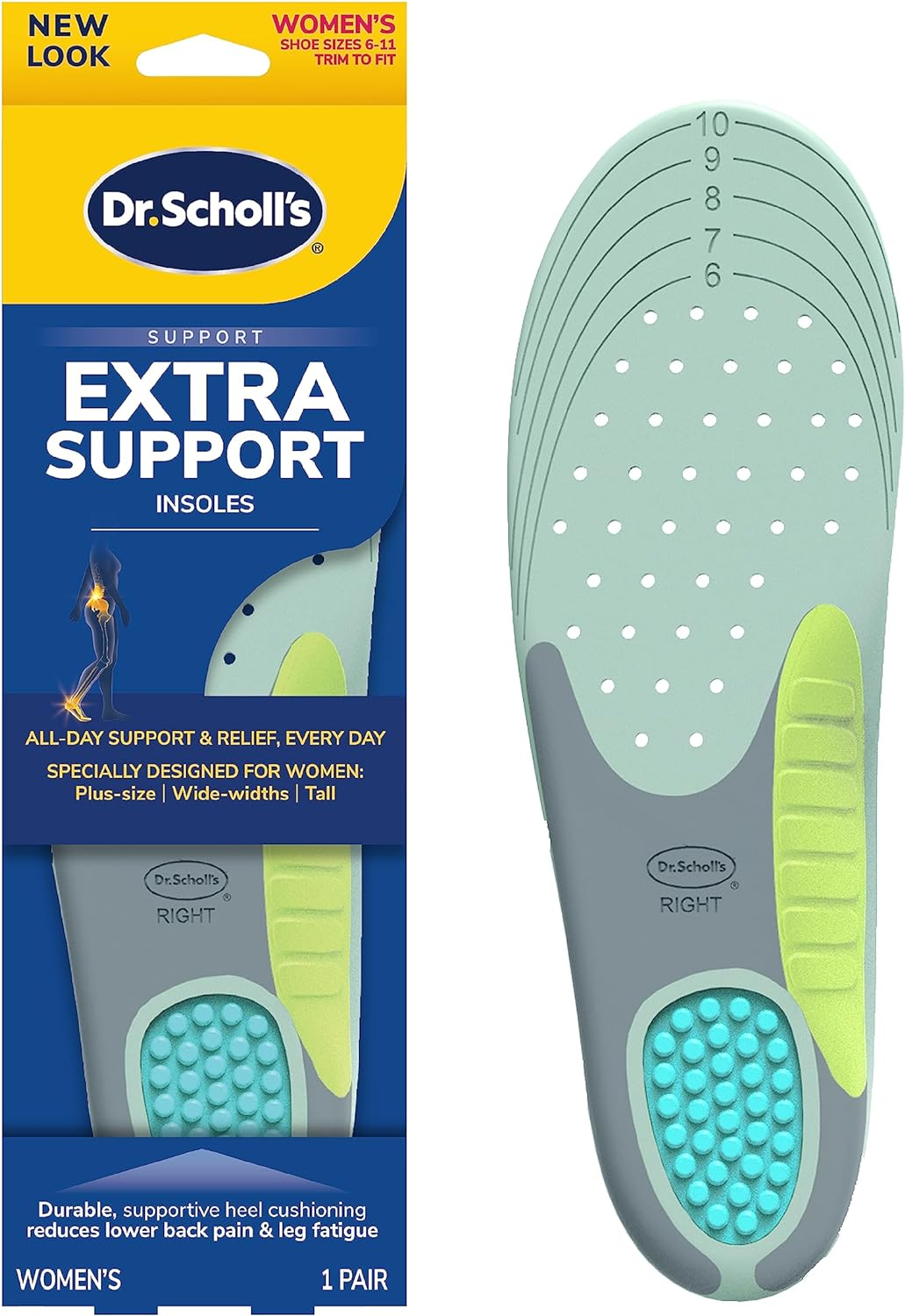 Dr. Scholl's Extra Support Insoles for Women, Size 6-11, 1 Pair, Trim to Fit Inserts $9.31