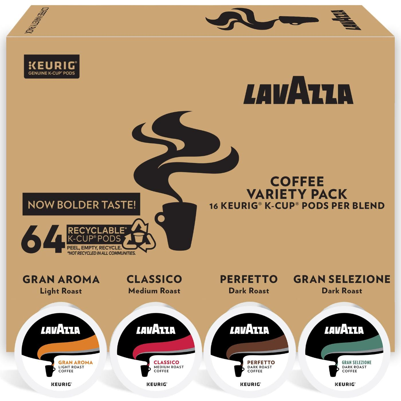 Lavazza Coffee K-Cup Pods Variety Pack for Keurig Single-Serve Coffee Brewers, 64 Count $16.73 YMMV