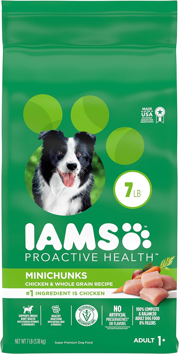 IAMS Adult Minichunks Small Kibble High Protein Dry Dog Food with Real Chicken, 7 lb. Bag $9.18 at Amazon