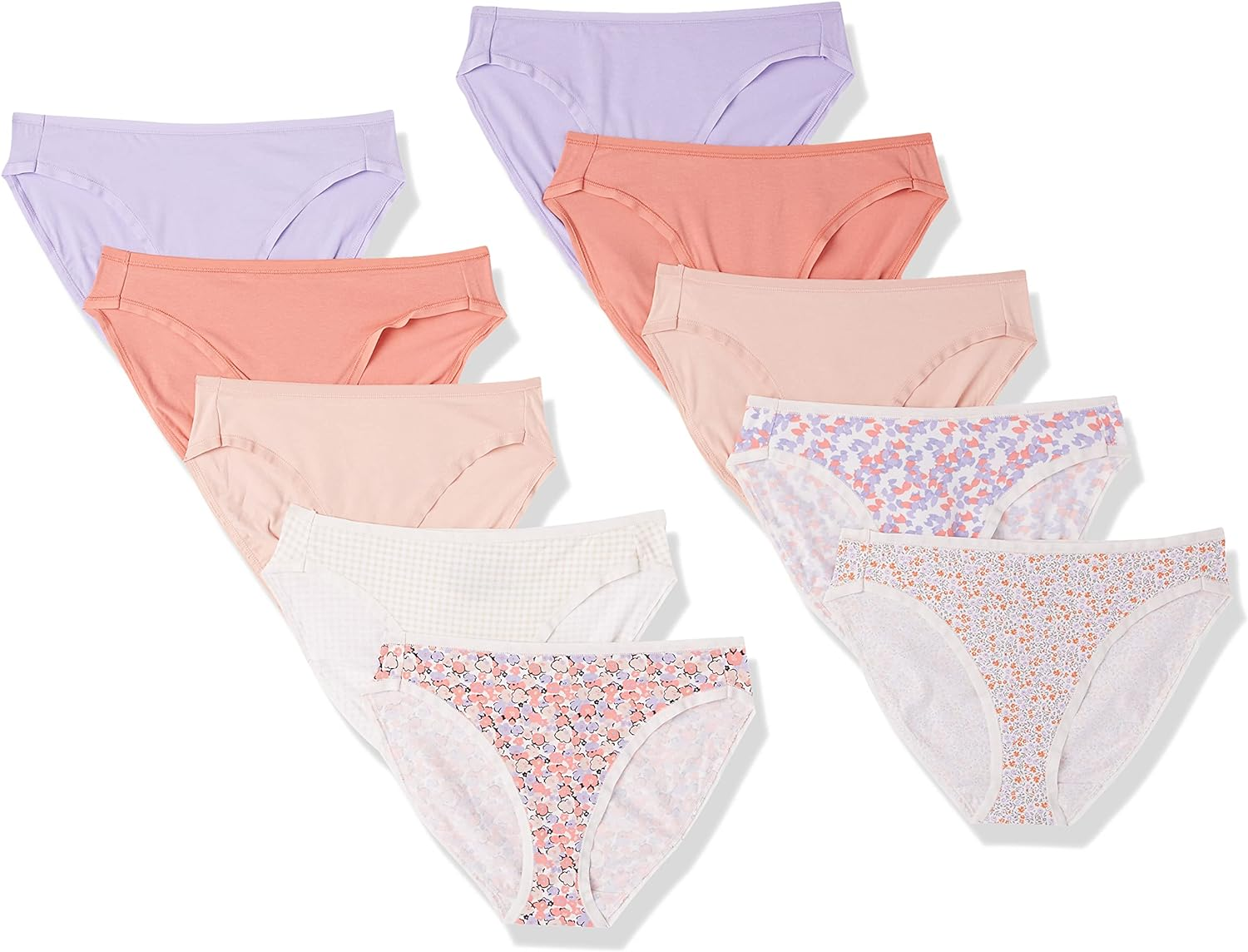 Amazon Essentials Women's Cotton High Leg Brief Underwear, pack of 10, size xs only $6.80