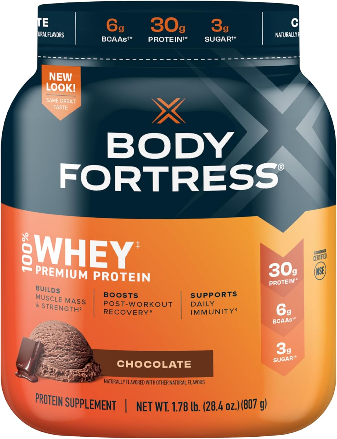 Body Fortress 100% Whey, Premium Protein Powder, Chocolate, 1.78lbs (Packaging May Vary) : as low as $10.99