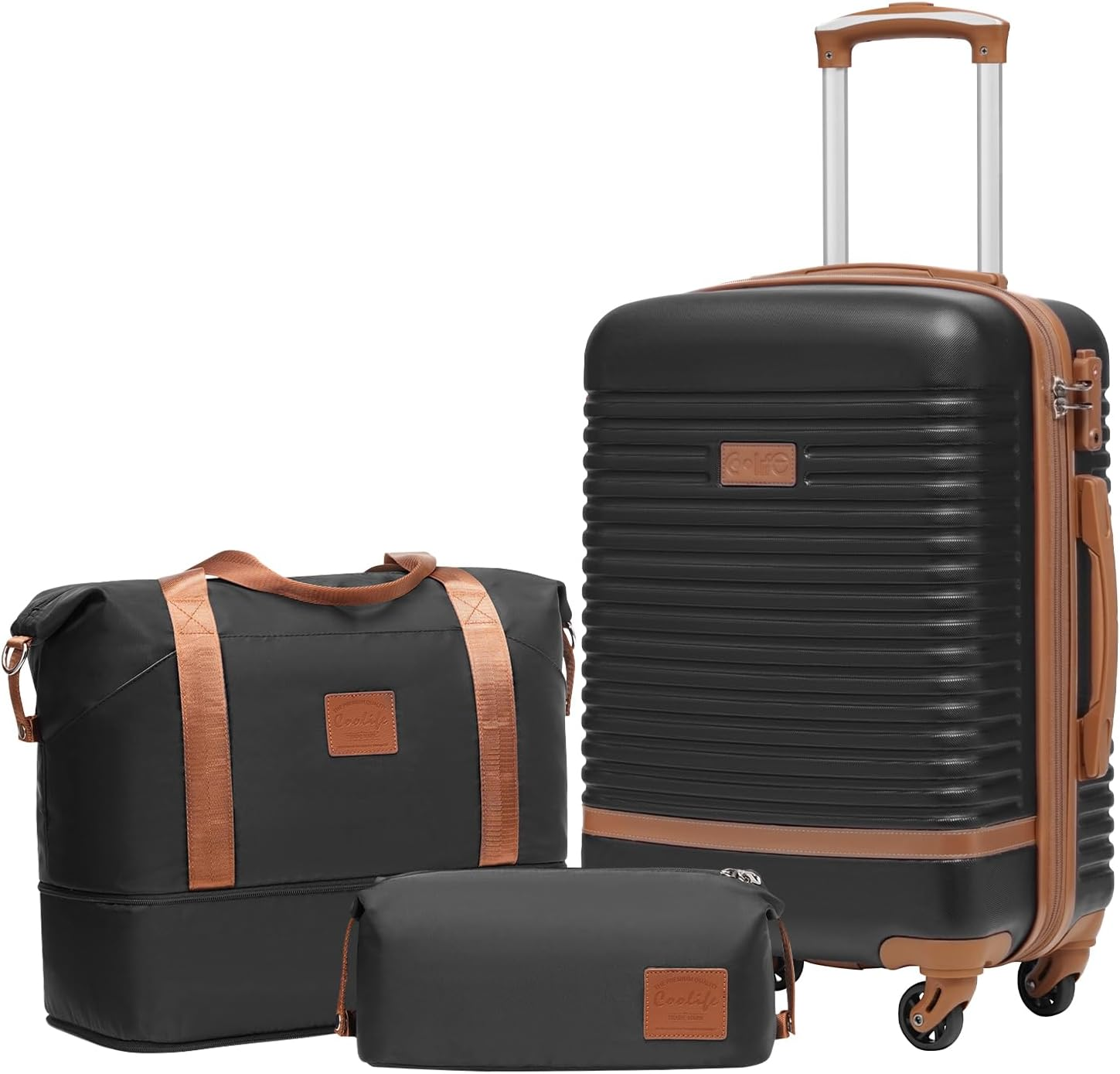 Coolife Suitcase Set 3 Piece Luggage Set Carry On Travel Luggage TSA Lock Spinner Wheels Hardshell Lightweight Luggage Set( 3 piece set (DB/TB/20)) $89.99
