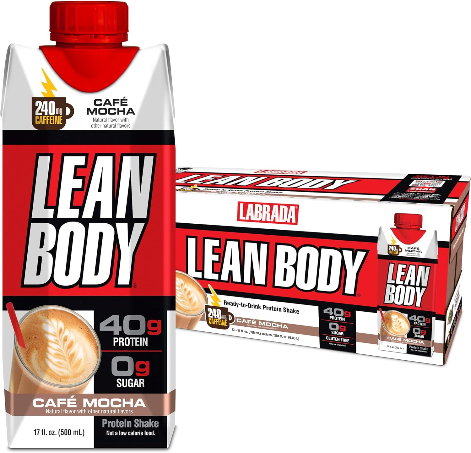 Lean Body Ready-to-Drink Café Mocha Protein Shake, 240mg Caffeine, 40g Protein, Whey Blend, 0 Sugar, Gluten Free, 22 Vitamins & Minerals, $29.90 as low as $25.70