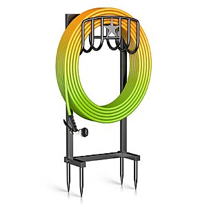 Mogaath Garden Hose Holder – Heavy-Duty Freestanding Metal Stand, Holds 150FT Hose, with S