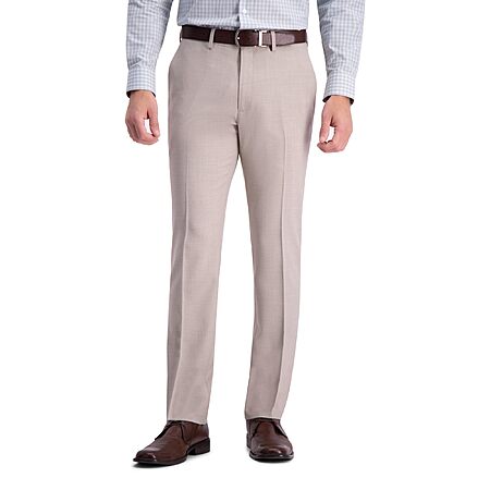 Kenneth Cole Reaction Men's Comfort Slim Fit Flat Front Dress Pant, Tan, $19.99