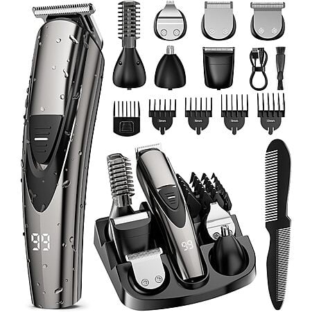 SHPAVVER Beard Trimmer for Men: Professional - 12-in-1 Cordless Grooming Kit - Waterproof Electric Razor with Turbo Speed, Precision Blades - amazon $16.99