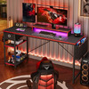 62&amp;quot; Bestier Carbon Fiber Gaming Desk w/ LED Lights &amp;amp; Monitor Stand (Black) $61.90 + Free Shipping