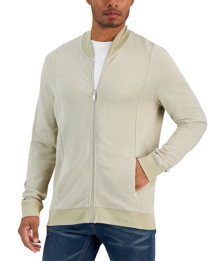 Alfani Men's Full Zip-Front Sweater Jacket (Twill Combo) $7.46 & More + Free Store Pickup at Macy's or Free Shipping on $25+