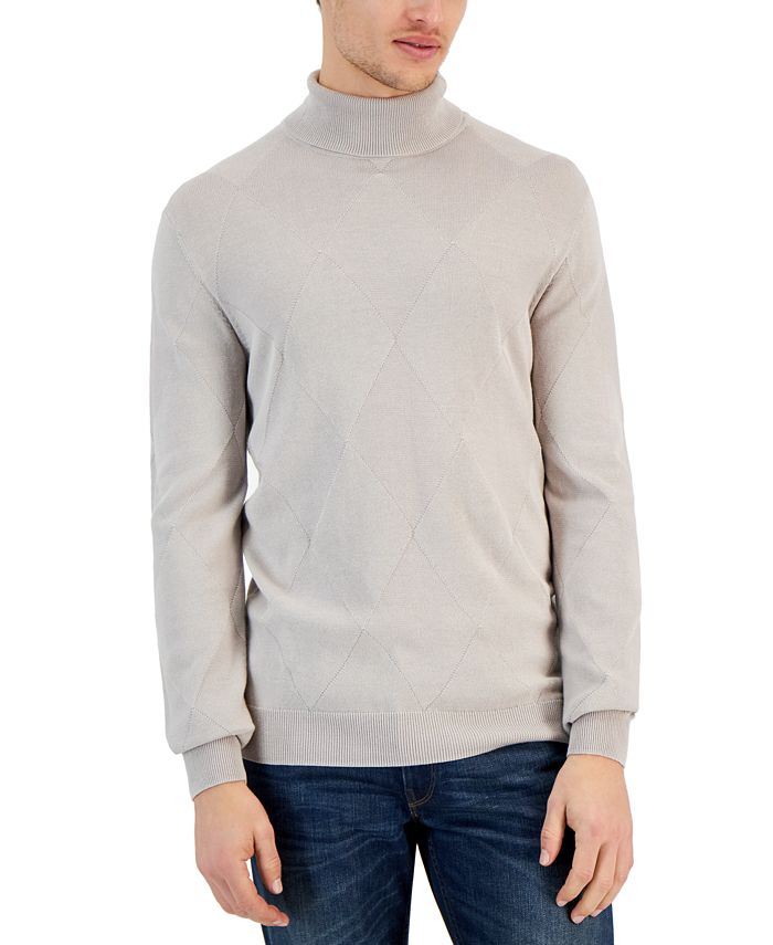 Alfani Men's Diamond-Textured Knit Turtleneck Sweater (London Plane) $10.46 + Free Store Pickup at Macy's or Free Shipping on $25+