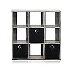 Furinno Simplistic 9-Cube Organizer with Bins $20.99 + Free Shipping w/ Prime