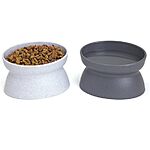 2-Pack Kitty City Raised Cat Bowls (Gray, White) $3 + Free Shipping w/ Prime
