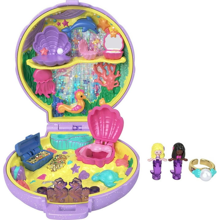 Polly Pocket Keepsake Collection Mermaid Dreams Compact Playset w/ 2 Dolls & Wearable Jewelry $8.52 + Free Shipping w/ Walmart+ or on $35+