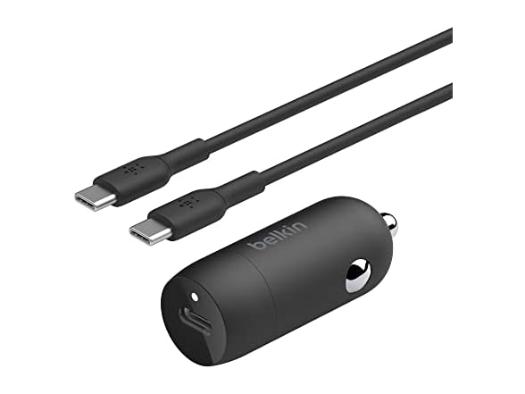 30W Belkin BoostCharge USB-C Car Charger w/ USB-C Cable $10 + Free Shipping w/ Prime