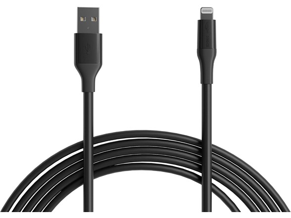 10' AmazonBasics MFi Certified USB-A to Lightning Charging Cable (Black or White) $2 + Free Shipping w/ Prime