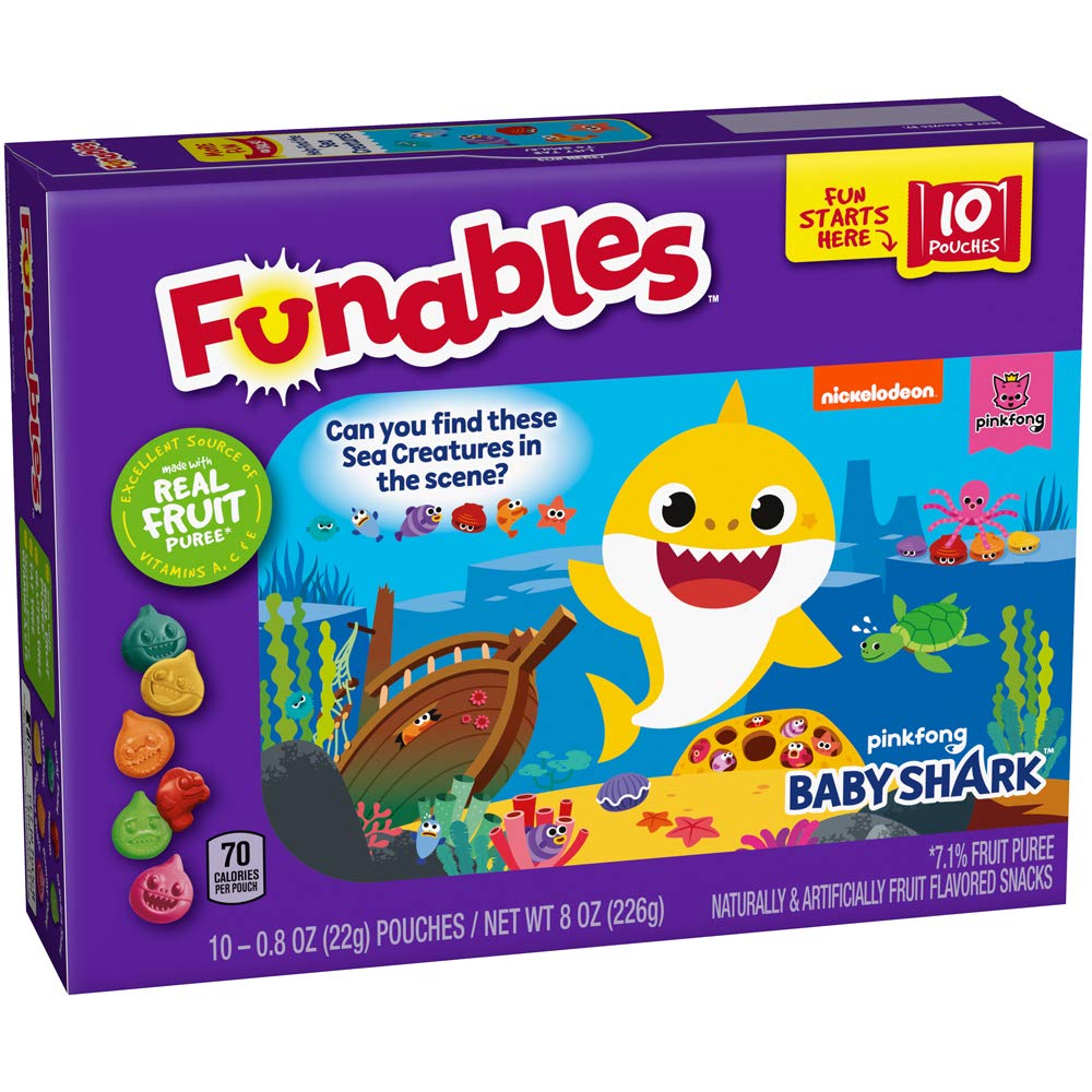 10-Count 0.8-Oz Funables Baby Shark Shaped Fruit Snacks (Mixed Berry) $2.37 ($0.24 each) w/ S&S + Free Shipping w/ Prime or on $35+
