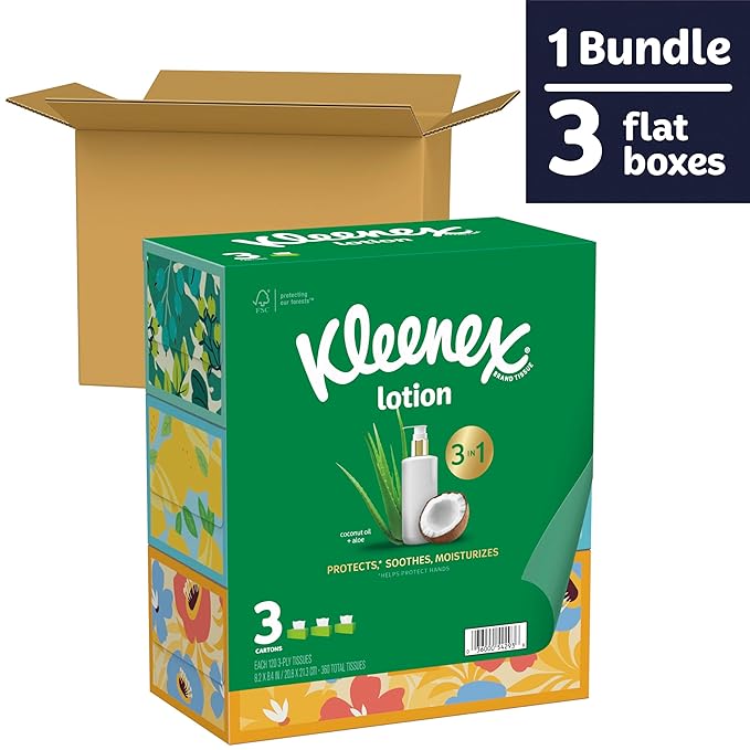 3-Pack 120-Count Kleenex 3-Layer Soothing Lotion Facial Tissues $4.74 w/ S&S + Free Shipping w/ Prime or on $35+