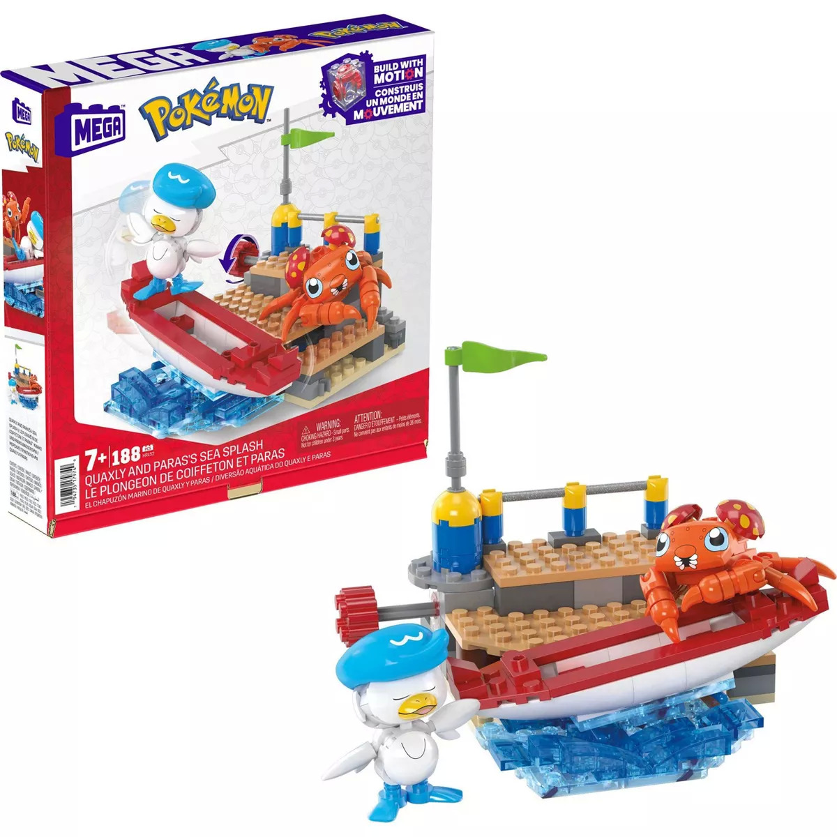 188-Piece Mega Pokémon Quaxly & Paras's Sea Splash Toy Building Set $10 + Free Store Pickup at Target or Free Shipping on $35+