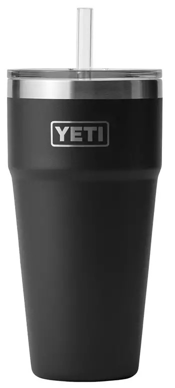 26-Ounce Yeti Rambler Vacuum Insulated Cup w/ Straw Lid (Black ...