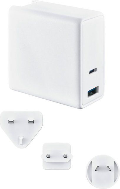 72.5W Insignia 2-Port USB-C/USB Foldable Wall Charger w/ International Plugs (White) $13 + Free Shipping