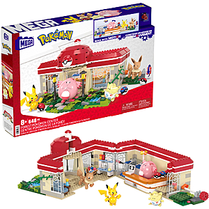 648-Pc Mega Construx Forest Pokémon Center Building Set w/ 4 Poseable Characters $29 + Free Shipping