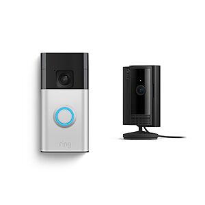 Ring Battery Doorbell with Ring Indoor Cam (Black, 2nd Gen) $69.99 + Free Shipping