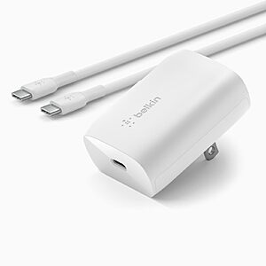 Belkin 30W USB-C Wall Charger w/ USB-C to C Cable (White) $14.99 + Free Shipping w/ Prime or on $35+