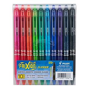 10-Pack 0.7mm Pilot FriXion Erasable Gel Pens (Assorted Colors) $15.30 w/ Subscribe & Save