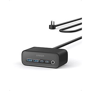Anker 7-in-1 Charging Station w/ 5' Cord (2x 65W USB-C, 2x USB-A, 3x AC) $30
