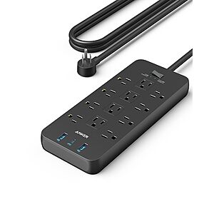 Anker 15-in-1 Surge Protector Power Strip w/ 5' Cord (12x AC, 1x USB-C, 2x USB-A) .80