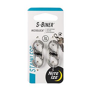 2-Pack Nite Ize S-Biner MicroLock Locking Key Holder (Stainless Steel) 