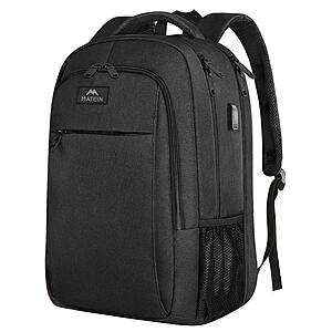 17" MATEIN Travel Laptop Backpack with USB Charging Port (Black) $23.99 + Free Shipping w/ Prime or on $35+