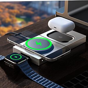 Lisen Qi2 Charging Station Dock for iPhone Devices (15W Fast Charging/MagSafe) $22.40