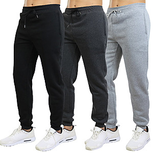 Galaxy by Harvic 3팩 남성 슬림핏 플리스 조거 스웨트팬츠(다양함) $25.99 + 무료 쇼핑백 포함 Walmar