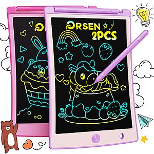 2-Pack ORSEN 8.5" LCD Erasable Doodle Board Tablet (Deep Pink + Purple) $4.99 + Free Shipping w/ Prime or on $35+