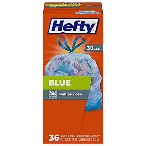 36-Count 30-Gallon Hefty Blue Trash Bags $3.95 w/ Subscribe & Save