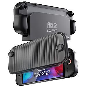 ProCase Dockable Grip Case for Switch 2 with Foldable Handheld Controller Design (Black) $13.75 + Free Shipping w/ Prime or on $35