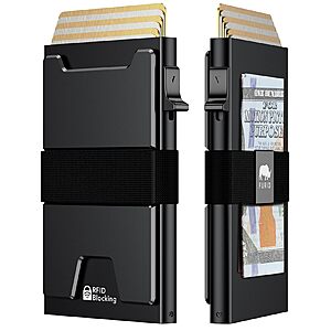 furid Men's RFID Blocking Metal Wallet (Obsidian) $5 