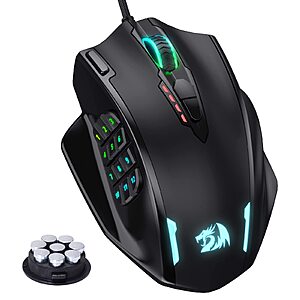 Redragon M908 Impact RGB LED MMO Wired Gaming Mouse w/ 12 Side Buttons $24.30 or Less 