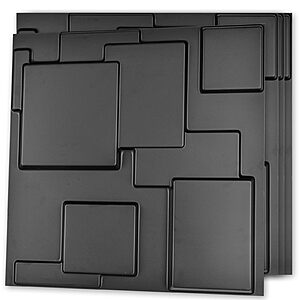 12-Pack Art3d 19.7" x 19.7 Wall Panel (Black) $22.10 + Free Shipping w/ Prime or on $35+