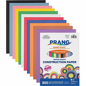 300-Count 9x12" Prang/SunWorks Construction Paper Smart-Stack (Multicolor) $6.94 + Free Shipping w/ Prime or on $35+