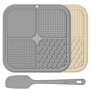 2-Pack 8.5x8.5" ChefAide Lick Mat for Dogs & Cats (Gray & Beige) $5.99 + Free Shipping w/ Prime or on $35+