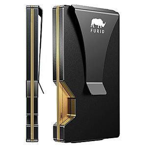 Furid Men's Slim Metal Card Wallet w/ Money Clip (Black) $9.98 + Free Shipping w/ Prime or on $35+ $4.99