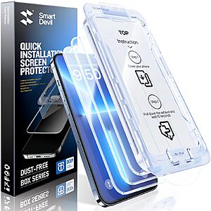 3-Pk SMARTDEVIL Tempered Glass Screen Protectors for iPhone 12/13/14/15/16 Series from $4.15 + Free Shipping w/ Prime or on $35+
