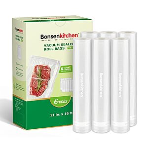 6-Ct 11" x 16' Bonsenkitchen Vacuum Sealer Rolls $8.50 